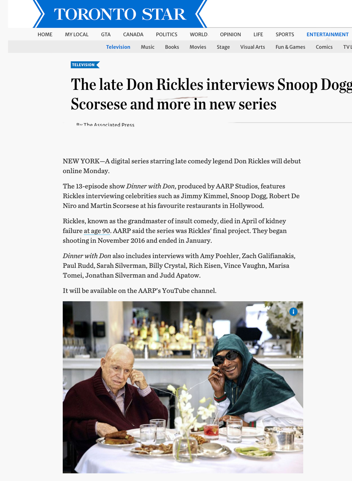 Dinner_with_don aarp_dinner_with_don Don_rickles Snoop_Dogg_don_rickles snoop_dogg snoop